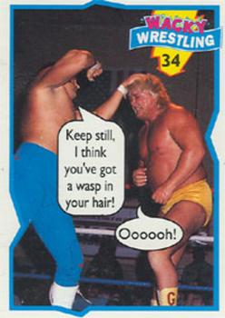 1993 Topps Wacky Wrestling #34 Honky Tonk Man / Greg Valentine Front