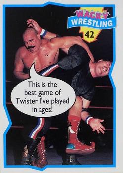 1993 Topps Wacky Wrestling #42 The Iron Sheik / Sgt. Slaughter Front