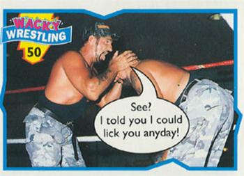 1993 Topps Wacky Wrestling #50 The Bushwhackers Front