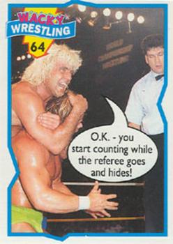 1993 Topps Wacky Wrestling #64 Ric Flair / Lex Luger Front