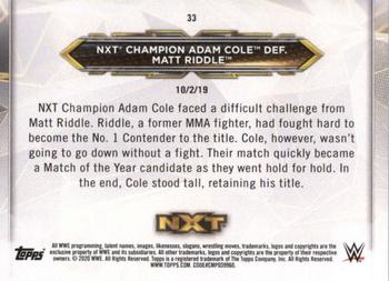 2020 Topps WWE NXT #33 Adam Cole / Matt Riddle Back