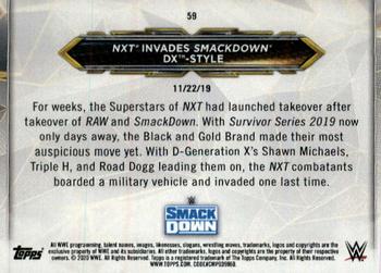 2020 Topps WWE NXT #59 NXT Invades SmackDown DX-Style Back