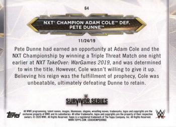 2020 Topps WWE NXT #64 Adam Cole / Pete Dunne Back