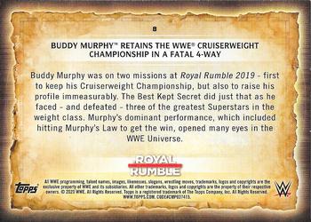 2020 Topps Road to WrestleMania - Foilboard #8 Buddy Murphy Retains the WWE Cruiserweight Championship in a Fatal 4-Way Back