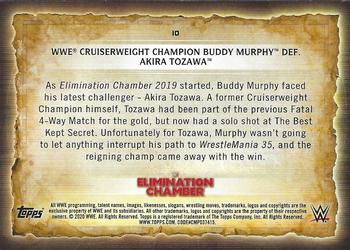 2020 Topps Road to WrestleMania - Foilboard #10 WWE Cruiserweight Champion Buddy Murphy Def. Akira Tozawa Back