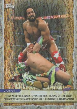 2020 Topps Road to WrestleMania - Foilboard #11 Tony Nese Def. Kalisto in the First Round of the WWE Cruiserweight Championship No. 1 Contender Tournament Front