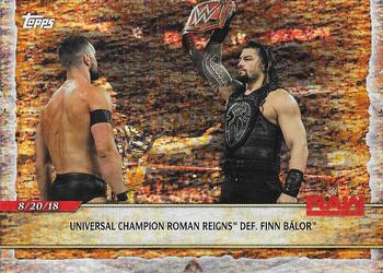 2020 Topps Road to WrestleMania - Foilboard #15 Universal Champion Roman Reigns Def. Finn Balor Front