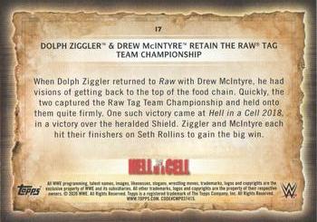 2020 Topps Road to WrestleMania - Foilboard #17 Dolph Ziggler & Drew McIntyre Retain the Raw Tag Team Championship Back