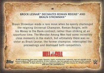 2020 Topps Road to WrestleMania - Foilboard #18 Brock Lesnar Decimates Roman Reigns and Braun Strowman Back