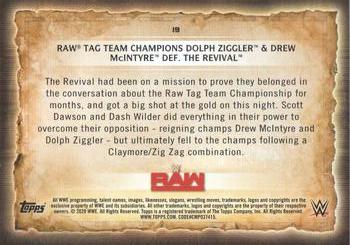 2020 Topps Road to WrestleMania - Foilboard #19 Raw Tag Team Champions Dolph Ziggler & Drew McIntyre Def. The Revival Back