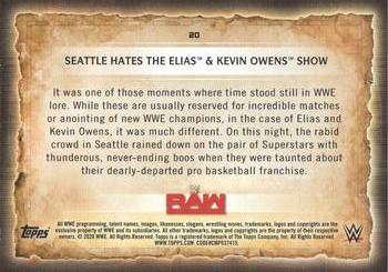 2020 Topps Road to WrestleMania - Foilboard #20 Seattle Hates The Elias & Kevin Owens Show Back