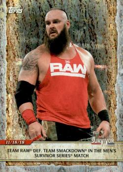 2020 Topps Road to WrestleMania - Foilboard #30 Team Raw Def. Team Smackdown in the Men's Survivor Series Match Front