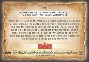 2020 Topps Road to WrestleMania - Foilboard #32 Robert Roode & Chad Gable Def. AOP for the Raw Tag Team Championship Back
