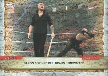 2020 Topps Road to WrestleMania - Foilboard #43 Baron Corbin Def. Braun Strowman Front