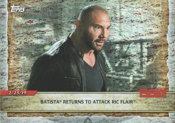 2020 Topps Road to WrestleMania - Foilboard #44 Batista Returns to Attack Ric Flair Front