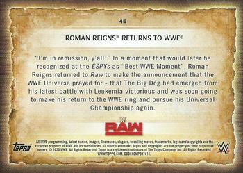 2020 Topps Road to WrestleMania - Foilboard #45 Roman Reigns Returns to WWE Back
