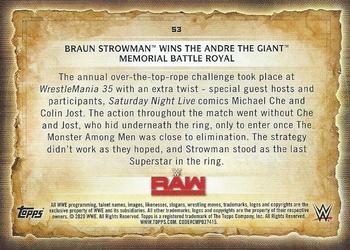 2020 Topps Road to WrestleMania - Foilboard #53 Braun Strowman Wins the Andre the Giant Memorial Battle Royal Back