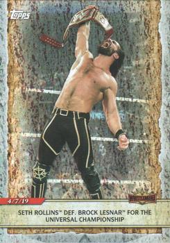2020 Topps Road to WrestleMania - Foilboard #54 Seth Rollins Def. Brock Lesnar for the Universal Championship Front