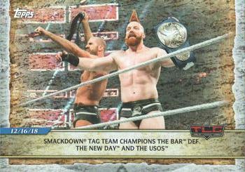 2020 Topps Road to WrestleMania - Foilboard #74 Smackdown Tag Team Champions The Bar Def. The New Day and The Usos Front