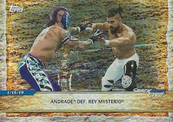 2020 Topps Road to WrestleMania - Foilboard #80 Andrade Def. Rey Mysterio Front