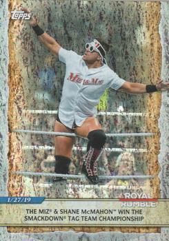 2020 Topps Road to WrestleMania - Foilboard #83 The Miz & Shane McMahon Win the SmackDown Tag Team Championship Front