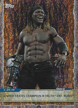 2020 Topps Road to WrestleMania - Foilboard #86 United States Champion R-Truth Def. Rusev Front
