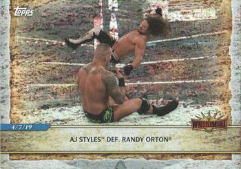 2020 Topps Road to WrestleMania - Foilboard #96 AJ Styles Def. Randy Orton Front