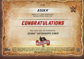 2020 Topps Road to WrestleMania - Autographs #A-AS Asuka Back