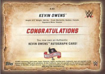 2020 Topps Road to WrestleMania - Autographs #A-KO Kevin Owens Back