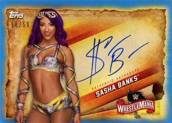 2020 Topps Road to WrestleMania - Autographs Blue #A-SB Sasha Banks Front