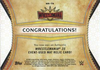 2020 Topps Road to WrestleMania - Superstar Mat Relics Bronze #MR-TN Tony Nese Back