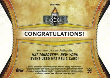 2020 Topps Road to WrestleMania - Superstar Mat Relics Silver #MR-MR Matt Riddle Back