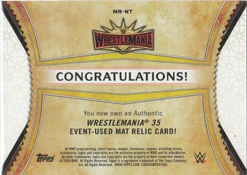 2020 Topps Road to WrestleMania - Superstar Mat Relics Silver #MR-NT Natalya Back