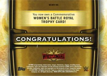 2020 Topps Road to WrestleMania - Women’s WrestleMania Battle Royal Commemorative Trophy Bronze #WCWR-MK Maria Kanellis Back