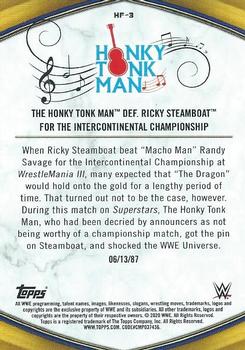 2020 Topps Road to WrestleMania - Hall of Fame Headliner Tribute #HF-3 The Honky Tonk Man def. Ricky Steamboat for the Intercontinental Championship Back