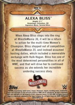 2020 Topps Road to WrestleMania - WrestleMania Roster #WM-3 Alexa Bliss Back