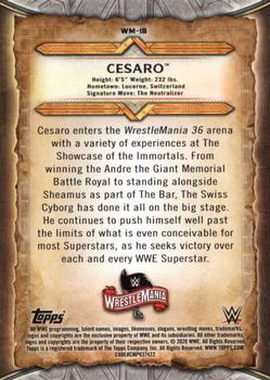 2020 Topps Road to WrestleMania - WrestleMania Roster #WM-18 Cesaro Back