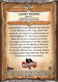 2020 Topps Road to WrestleMania - WrestleMania Roster #WM-32 Lacey Evans Back