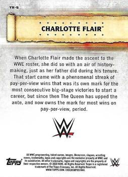 2020 Topps Road to WrestleMania - Yearly Records #YR-5 Charlotte Flair Back