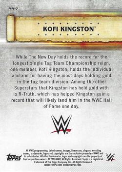 2020 Topps Road to WrestleMania - Yearly Records #YR-7 Kofi Kingston Back