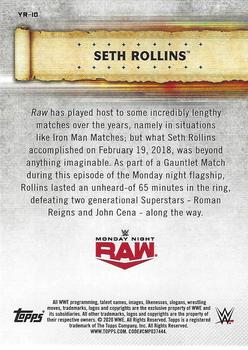 2020 Topps Road to WrestleMania - Yearly Records #YR-10 Seth Rollins Back