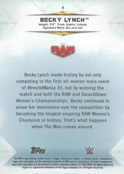 2020 Topps WWE Undisputed #4 Becky Lynch Back