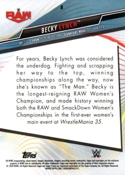 2020 Topps WWE Finest #8 Becky Lynch Back