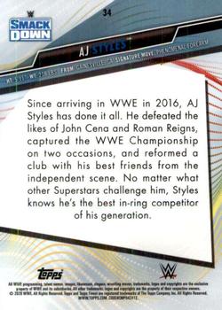 2020 Topps WWE Finest #34 AJ Styles Back