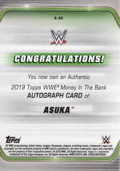 2019 Topps WWE Money in the Bank - Autographs #A-AK Asuka Back