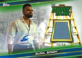 2019 Topps WWE Money in the Bank - Superstar Mat Relic Autographs Blue #MAR-SU Sunil Singh Front