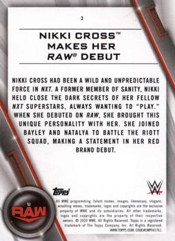 2020 Topps WWE Women's Division #3 Nikki Cross Makes Her Raw Debut Back