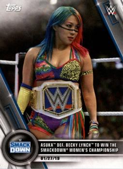 2020 Topps WWE Women's Division #8 Asuka def. Becky Lynch to Win the SmackDown Women's Championship Front