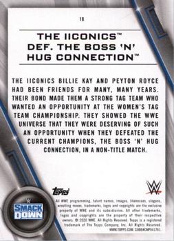 2020 Topps WWE Women's Division #18 The Iiconics def. The Boss 'n' Hug Connection Back