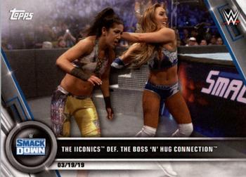2020 Topps WWE Women's Division #18 The Iiconics def. The Boss 'n' Hug Connection Front